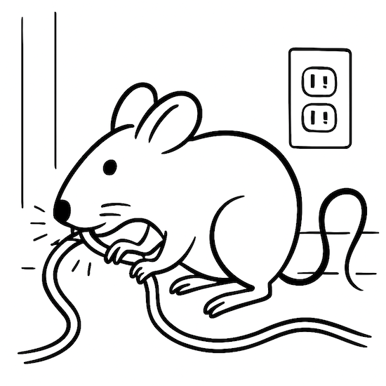 Rat gnawing house cables