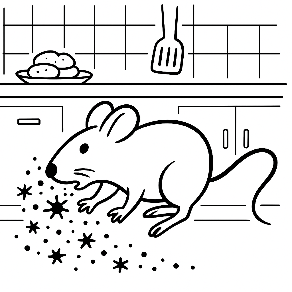 Rat spreading disease in the kitchen