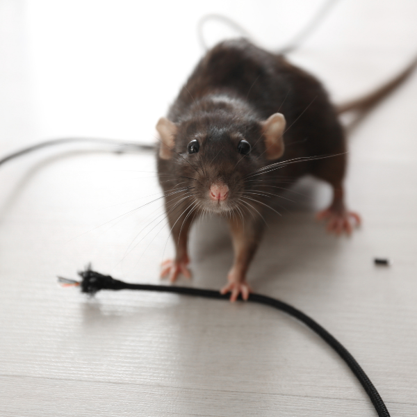 Chewed electrical wires caused by mice infestation