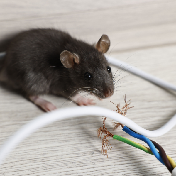 Rodent gnaw damage on electrical wiring